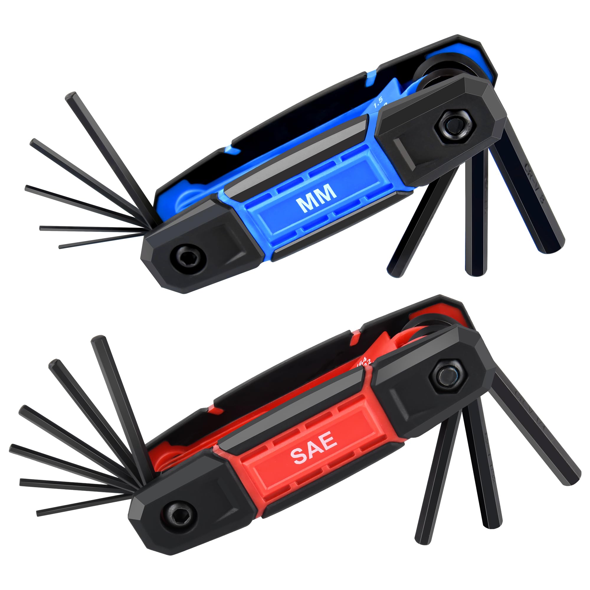 TOOLEAGUE 17Pcs Folding Allen Wrench Set Metric & SAE Hex Keys Allen Key Set Tool for Basic Home Repair and General Applications