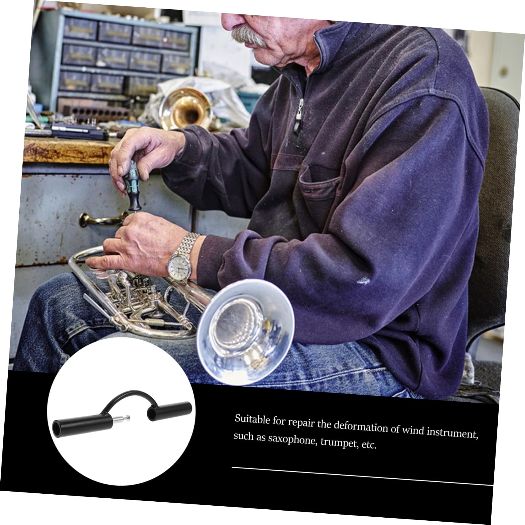 Toddmomy Herramienta de Rueda de Prensa de Metal Rueda de Reparación de Deformaciones para Instrumentos de Viento Accesorio para Reparación de Instrumentos de Viento Uso Taller