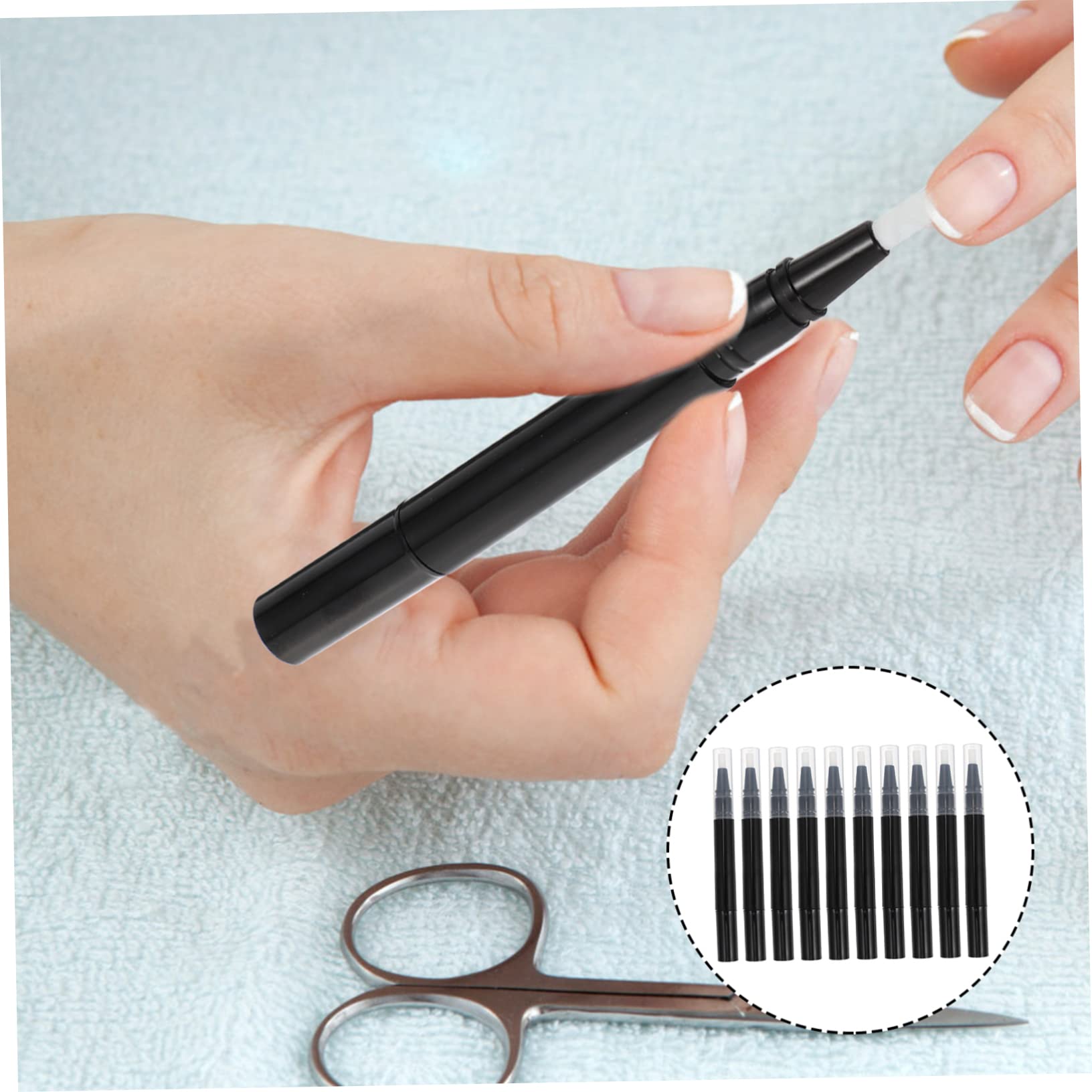 30 Stk Drehstift für Nagellack klarer Lipgloss Kosmetikbehälter mit Pinselspitze nagellack aufbewahrung nail polish set drehender Stift leerer Lippen-Make-up-Stift Plastik Black