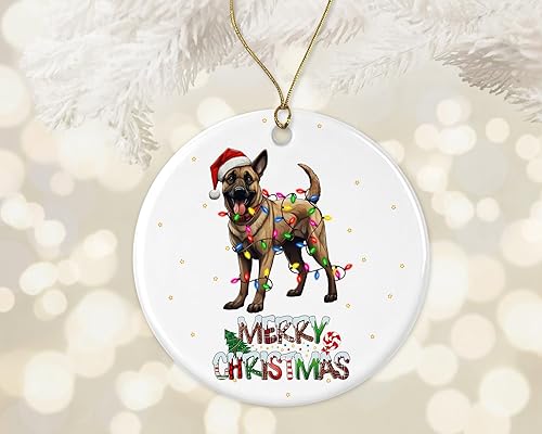 Adorno belga de Malinois, adorno de Feliz Navidad, regalo de adopción de perro, adorno de primera Navidad, adornos conmemorativos para perros,