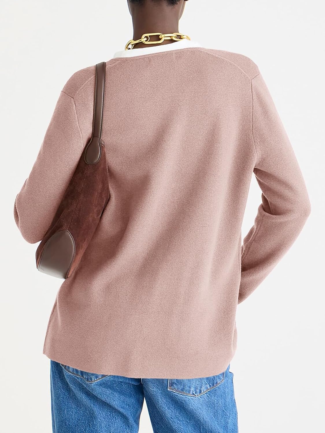 Saodimallsu Womens V Neck Cardigan Button Loose Knit Sweater Blazer Open Front Elegant Cardigans with Pockets - Image 5