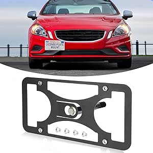 Amazon.com: Front Bumper Tow Hook License Plate Mount Bracket ...