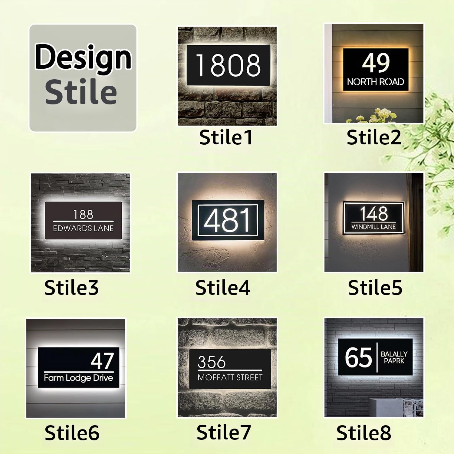 Numeri Civici LED Personalizzati, design adatti al tuo stile, numeri civici illuminati, adatti per insegne luminose esterne