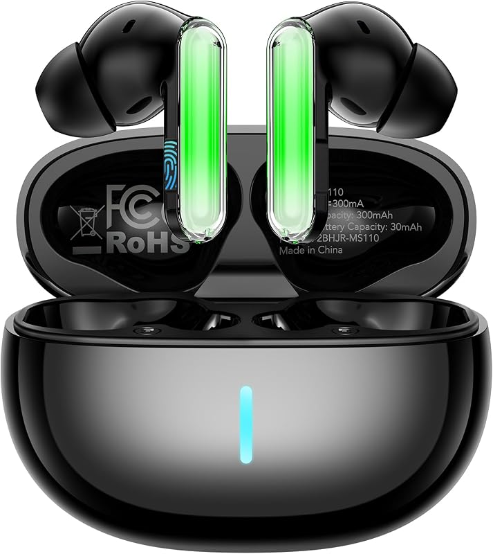 BNARQP MS110 AI Translation Earbuds, Bluetooth Translator Earbuds with App, 40H Playtime with Charging Case, IPX5 Water-Resistant Wireless Earbuds for Travel, Meetings & Language Learning