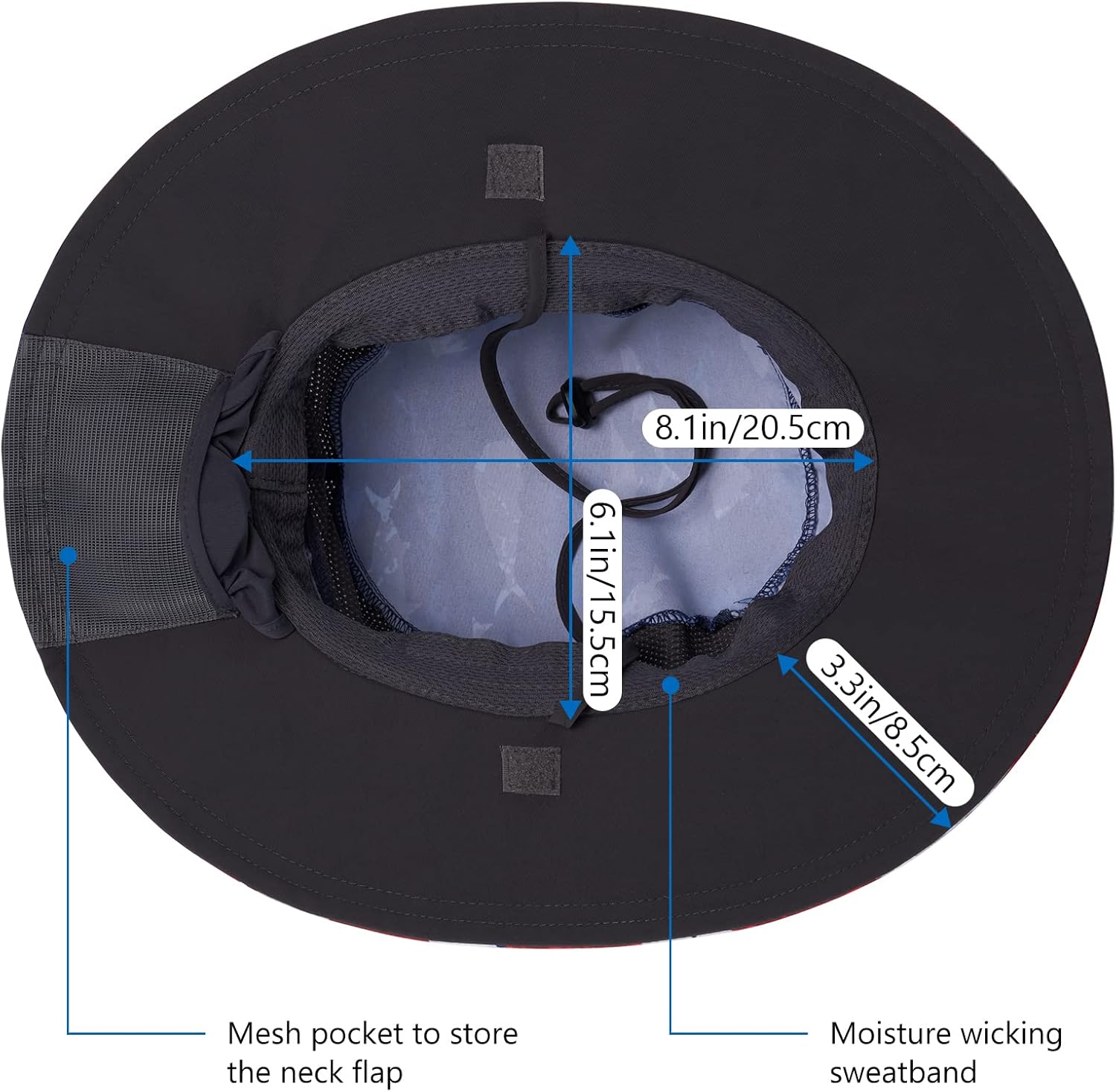 BASSDASH UPF 50+ Sun Fishing Hat Water Resistant with Detachable Neck Flap - Image 5