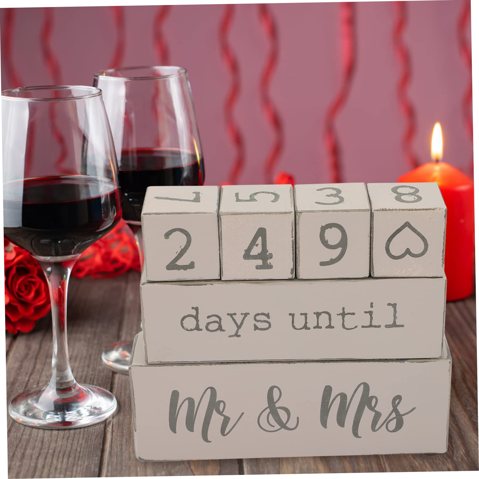 SHOWERORO Blocchi Di Legno Per Matrimonio Calendario Giornaliero Per Evento Speciale Regali Di Fidanzamento