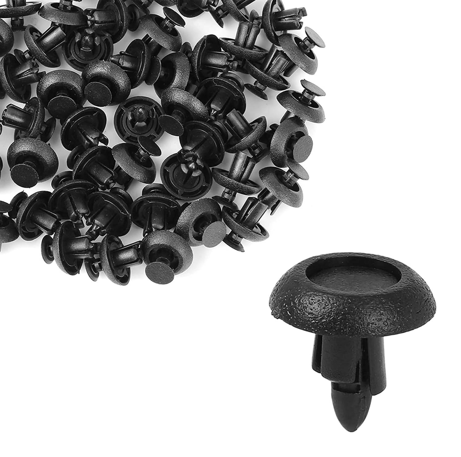 50 clip per la carrozzeria dell'auto, in plastica, per rivetti universali neri, colore nero