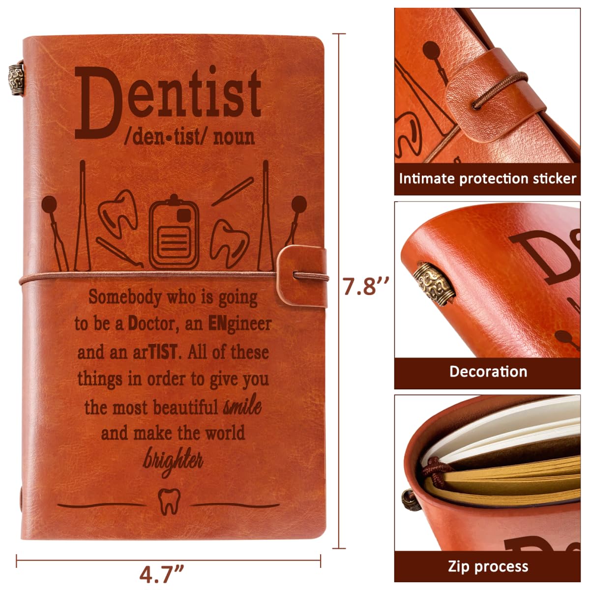 Prezenty dentystyczne dziennik dentystyczny notatnik prezent dla higienistki dentystycznej prezenty uznanie prezenty dentysta ukończenie szkoły prezent higiena jamy ustnej student musi mieć