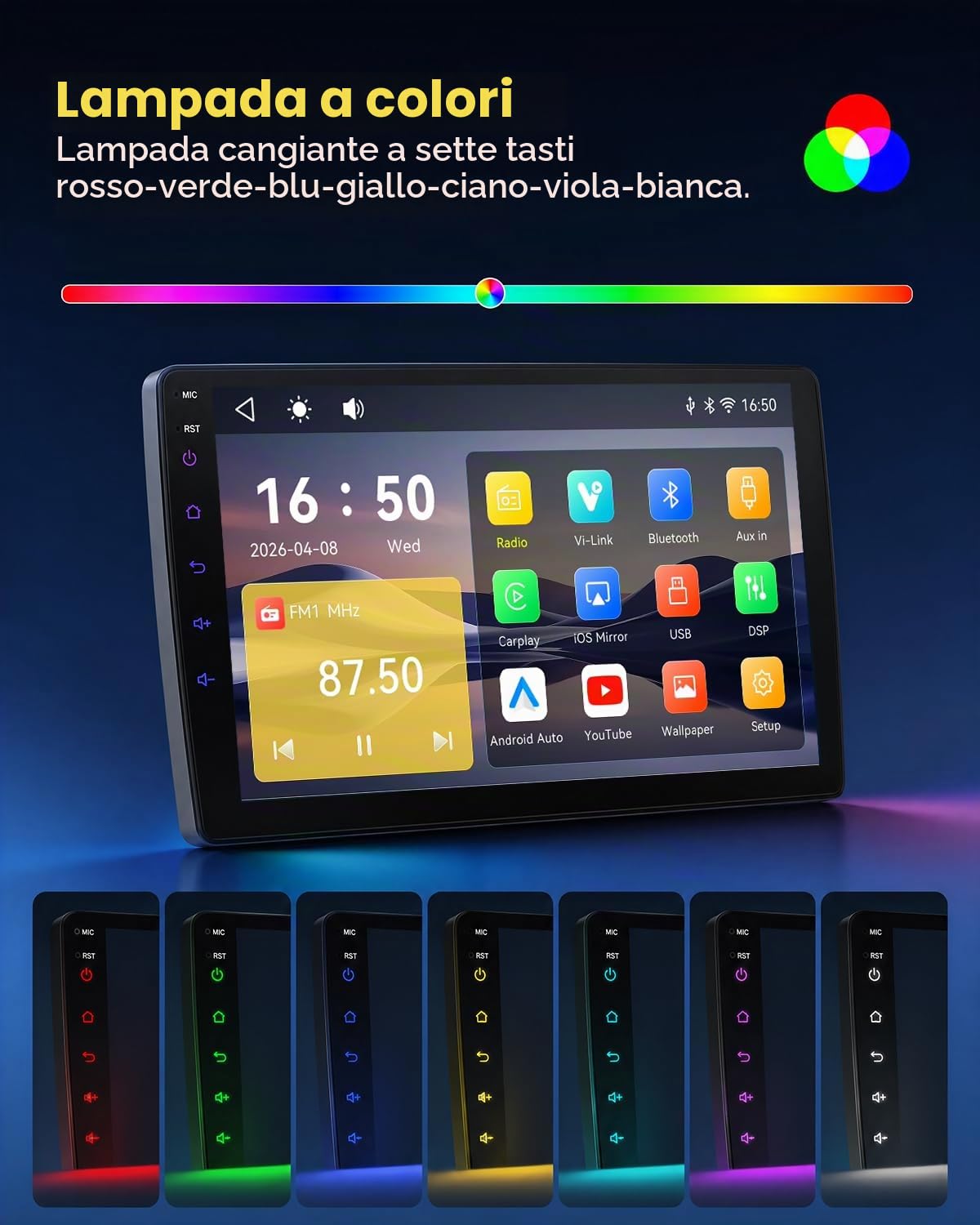 Autoradio per Peugeot 207 2006-2015 Schermo IPS 9" Touch Apple CarPlay e Android Auto Radio Bluetooth 5.1 FM RDS DSP Comandi al Volante Telecamera Retromarcia