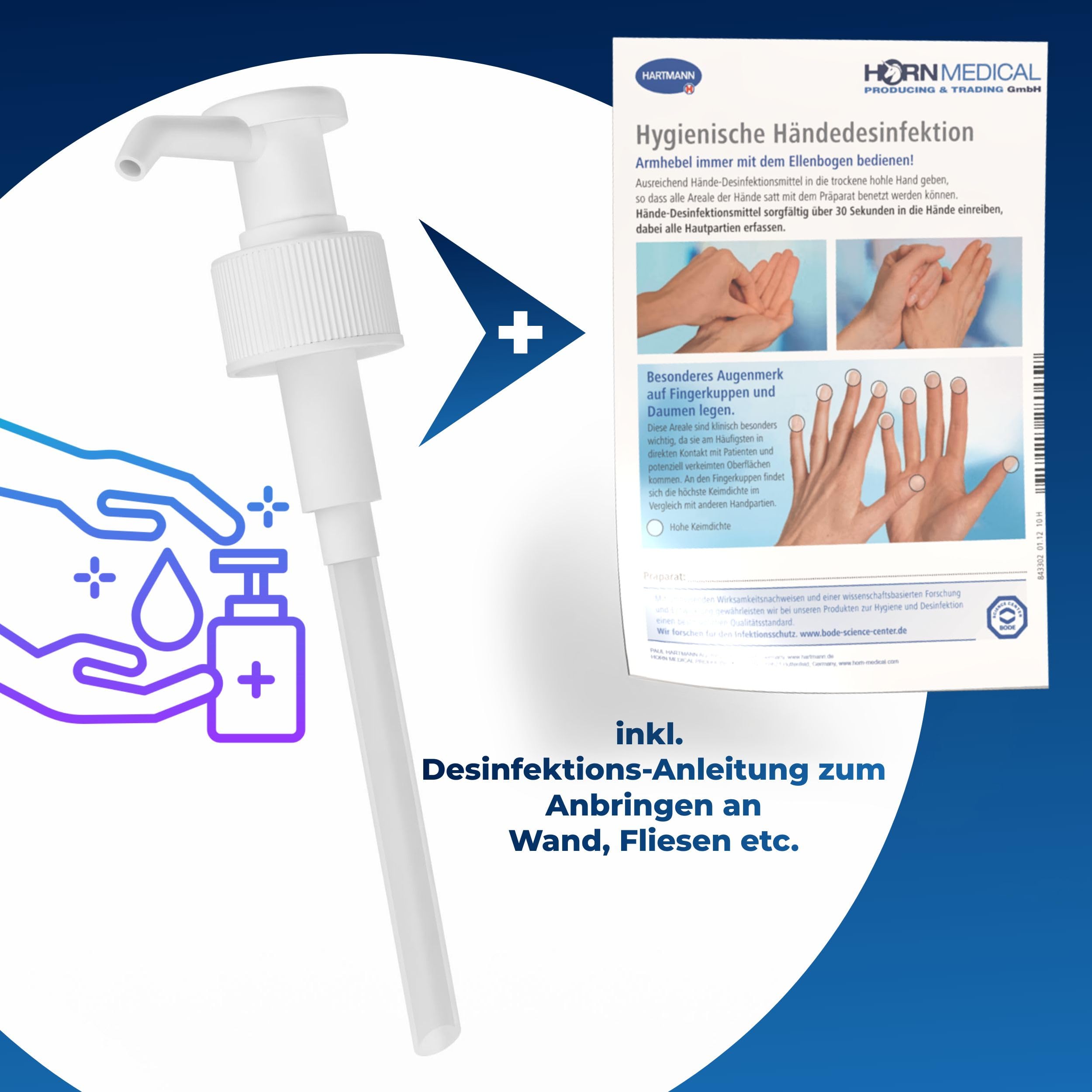 Dosierpumpen (3 Stück) mit Sterillium Händedesinfektionsmittel (3 x 500 ml)