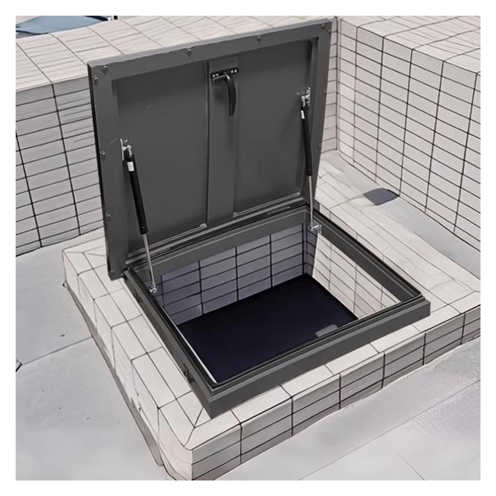 Porte de sécurité en acier étanche pour vide sanitaire et terrasse