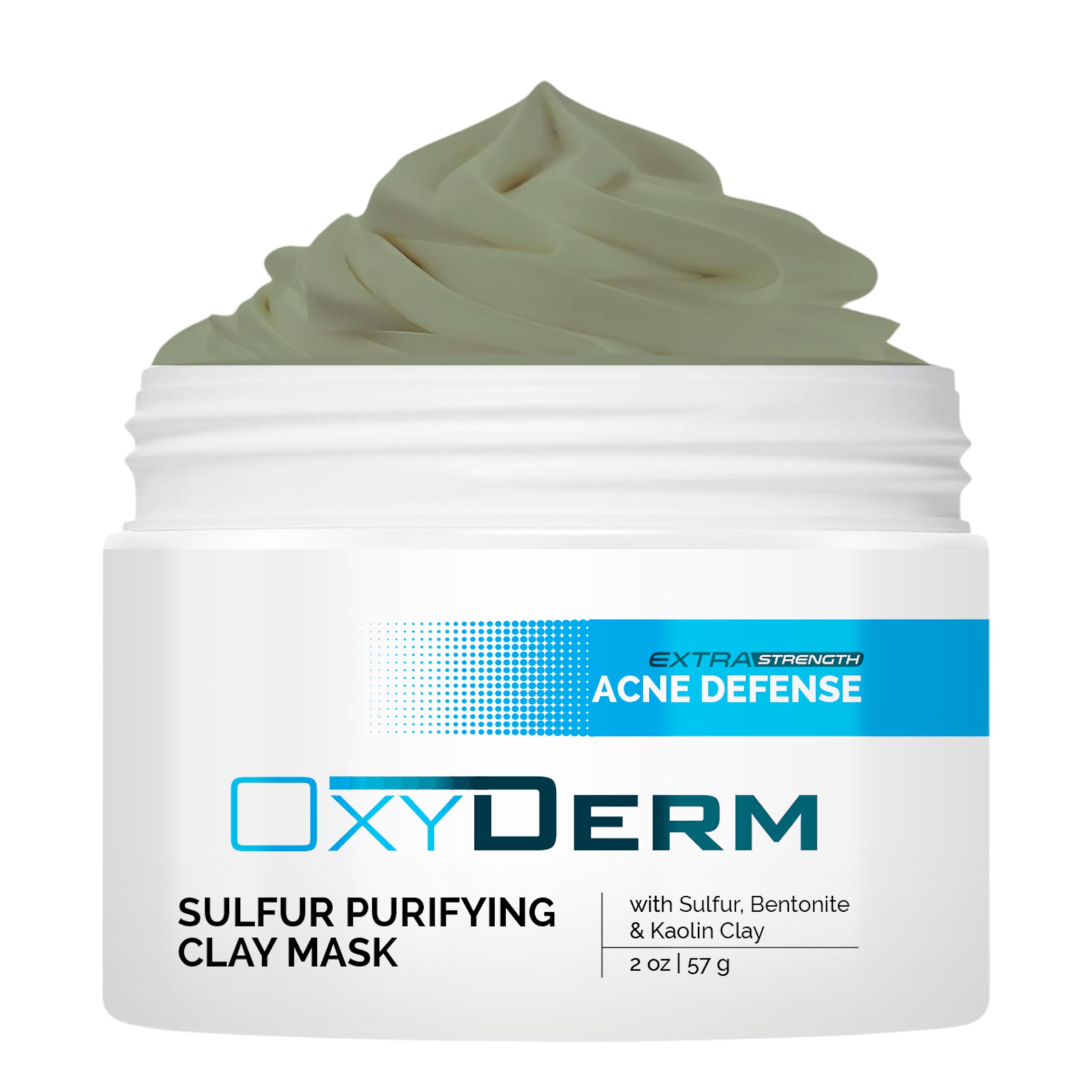 Sulfur Purifying Clay Mask- Deep Pore Cleansing Treatment. Clears Away Acne Blemishes, Clogged Pores, Scars, Oily Skin, Whitehead & Blackhead Pimples for Face & Body with Natural Healing.