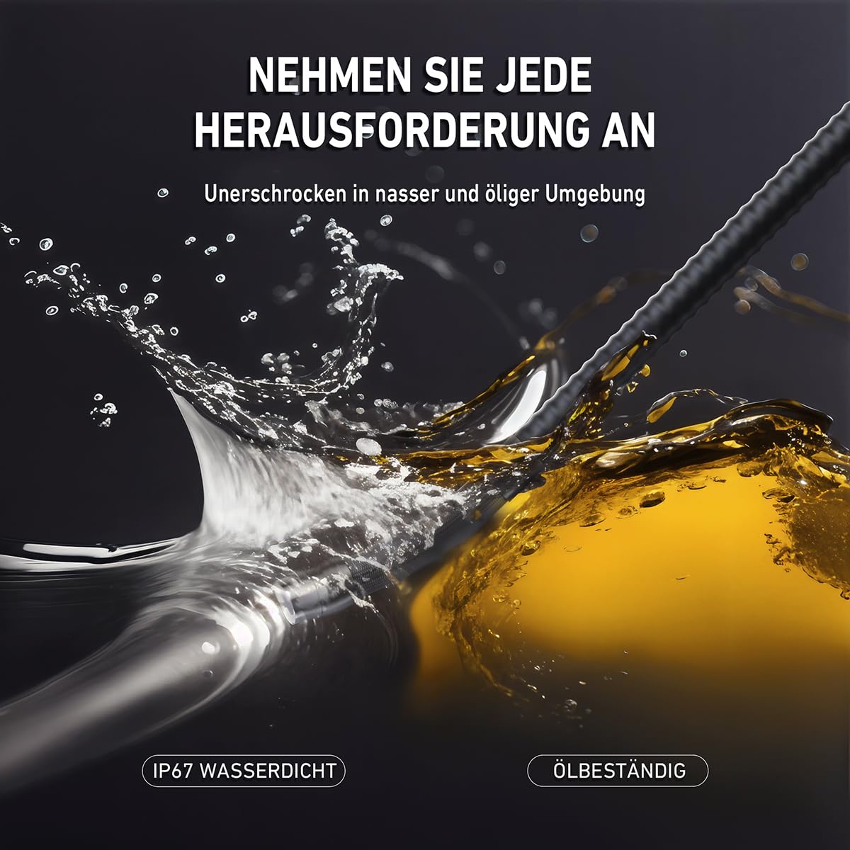 Ralcam Endoskopkamera mit Licht Endoscope Camera - Endoskop 8,5 mm Inspektionskamera 4,3" HD 1080P Rohrkamera, Kameras mit 10 LED, IP67 Wasserdicht 2M Halbstarre Kabel Teleskopkamera Kfz Werkzeug