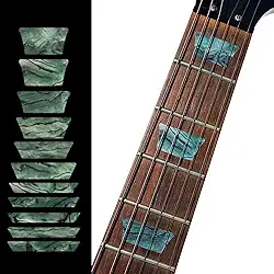 Marcadores de traste adesivos incrustados para guitarras e baixo – Canetinhas de traste estilo Les Paul – Verde Abalone