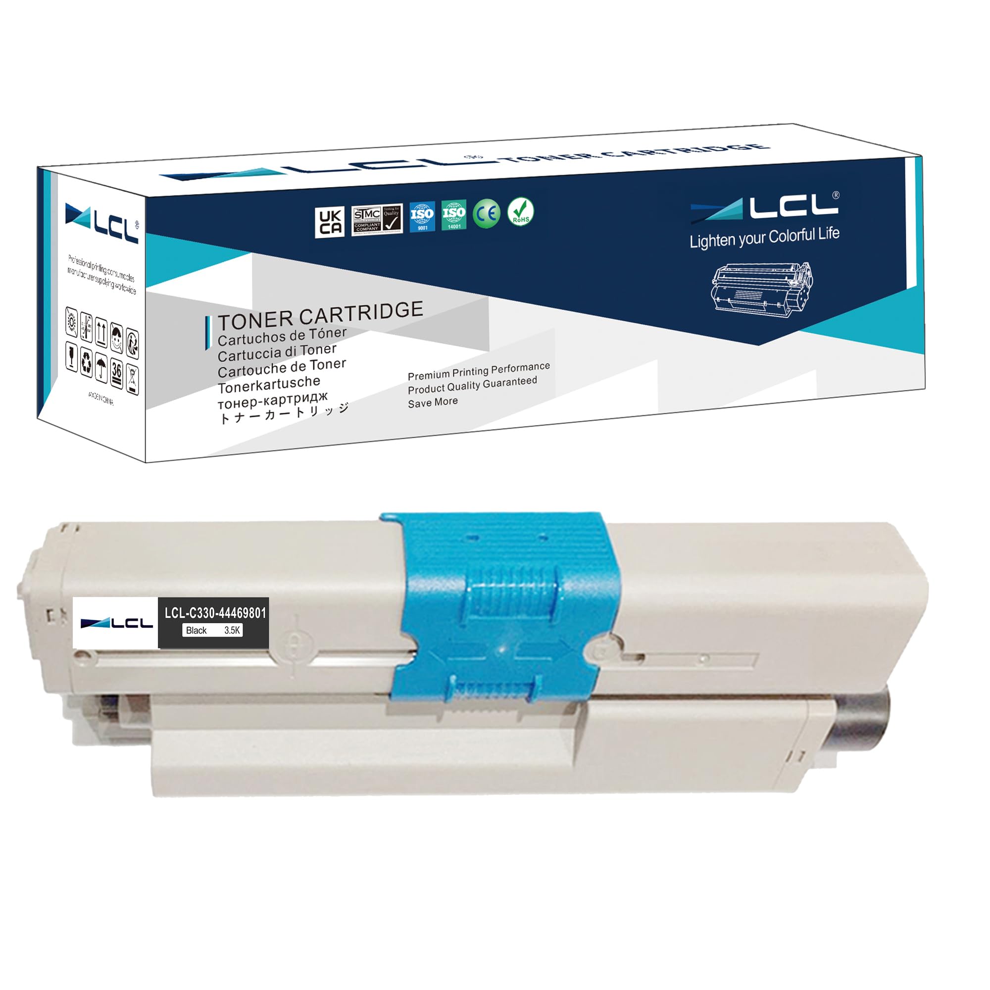 LCL Compatible Toner Cartridge Replacement for OKI 44469801 Type C17 C310 C310DN C330 C330DN C510DN C510 C331 C331DN C530DN C531 C531DN MC361 MC362