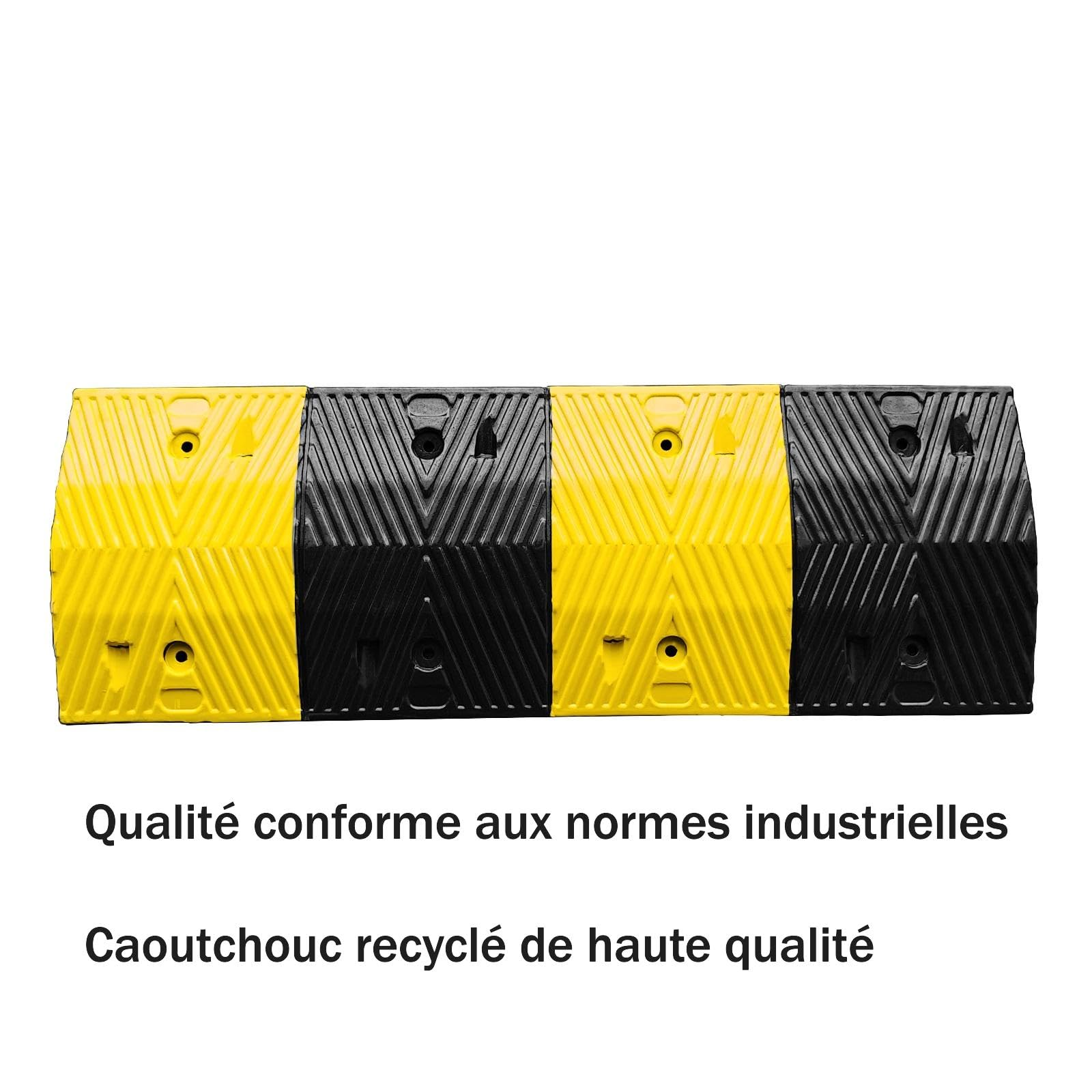 KARAT - Ralentisseur de Vitesse - Rampe de Voiture - Sécurité routière en Caoutchouc recyclé de Haute qualité - Seuil de Sol résistant à la Pression - Modèle Kenya, 100x35x5 cm, Noir-Jaune