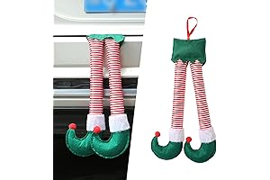 Pack-1 Santa Elf Legs, Car Trunk Leg Pendant, Christmas Plush Decorations