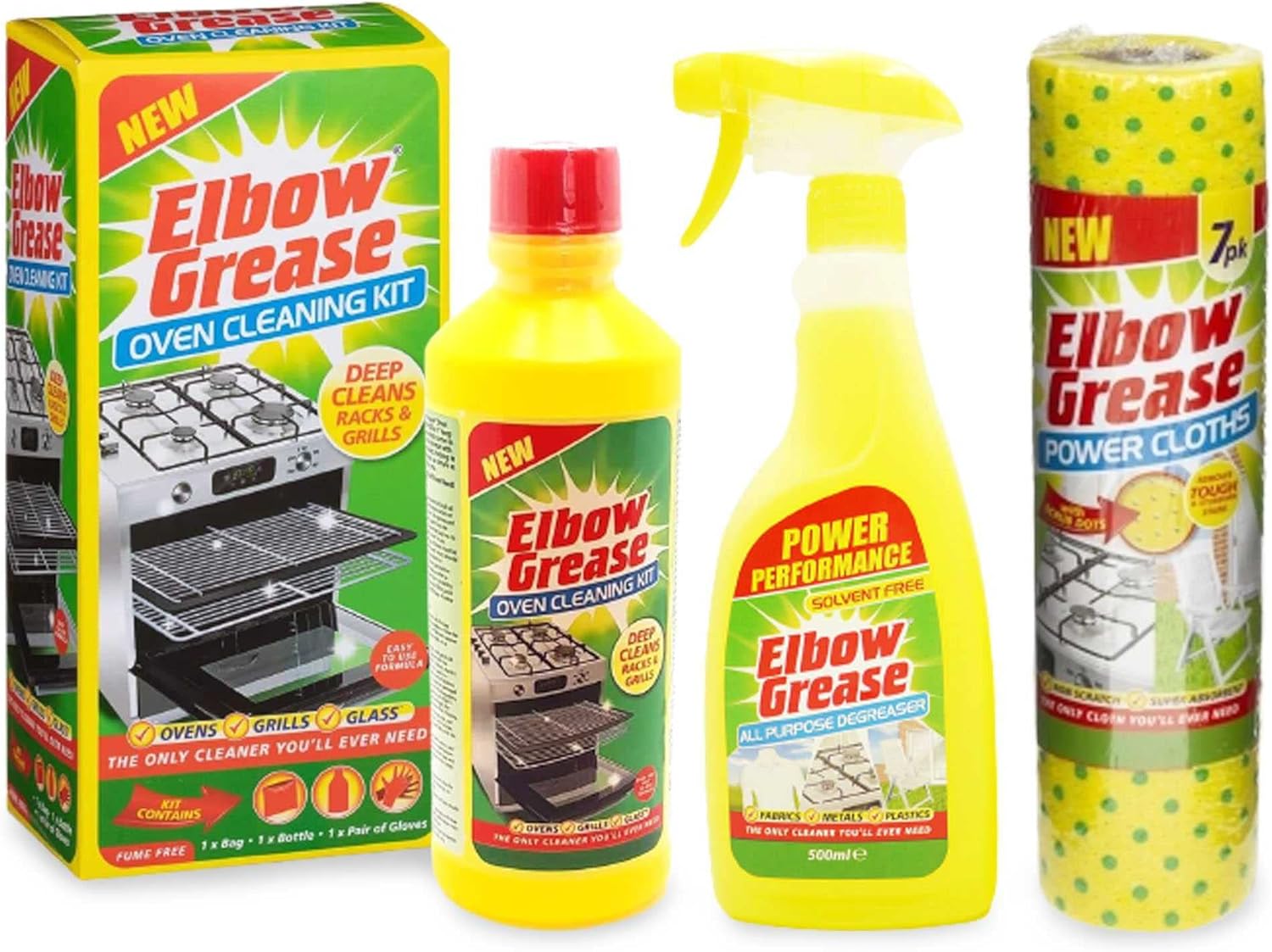 Complete Oven Cleaning Kit Includes Elbow Grease 500ml X 1 Bag