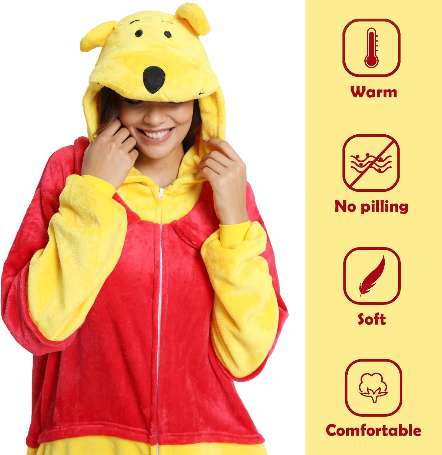 Unisex Adult Animal Onesie Pajamas, Mens Womens Flannel Halloween Cosplay Costume/Homewear/Sleepwear - Image 4