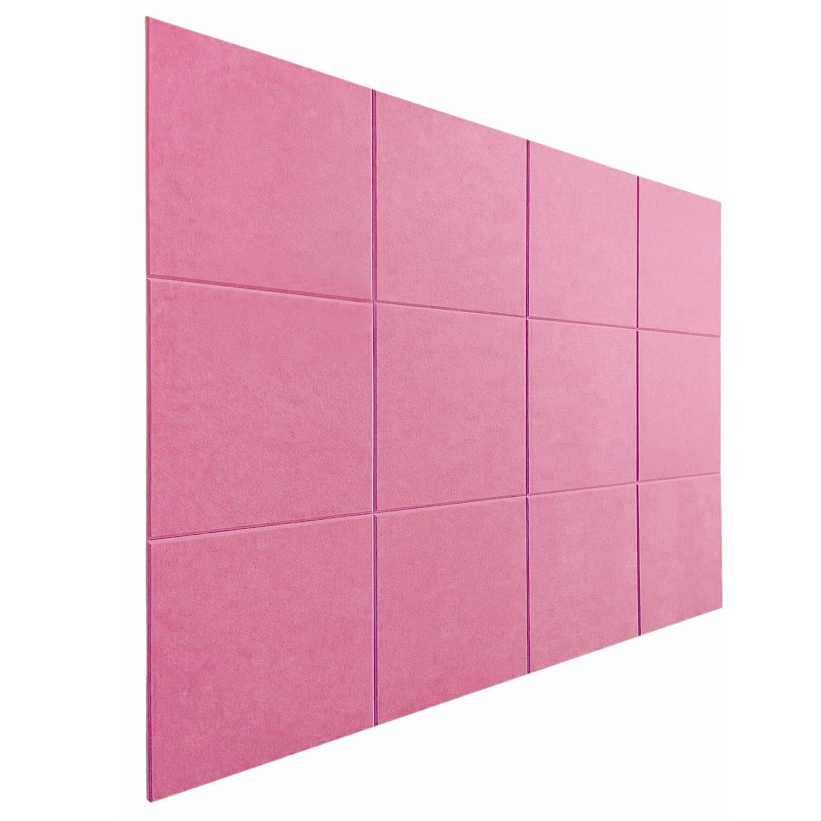 BESTORI Large Cork Board for Wall 47"x 35", 12 Pack Bulletin Board Alternative Felt Wall Tiles with Removable Adhesive Tabs for Home Office Decor Pink