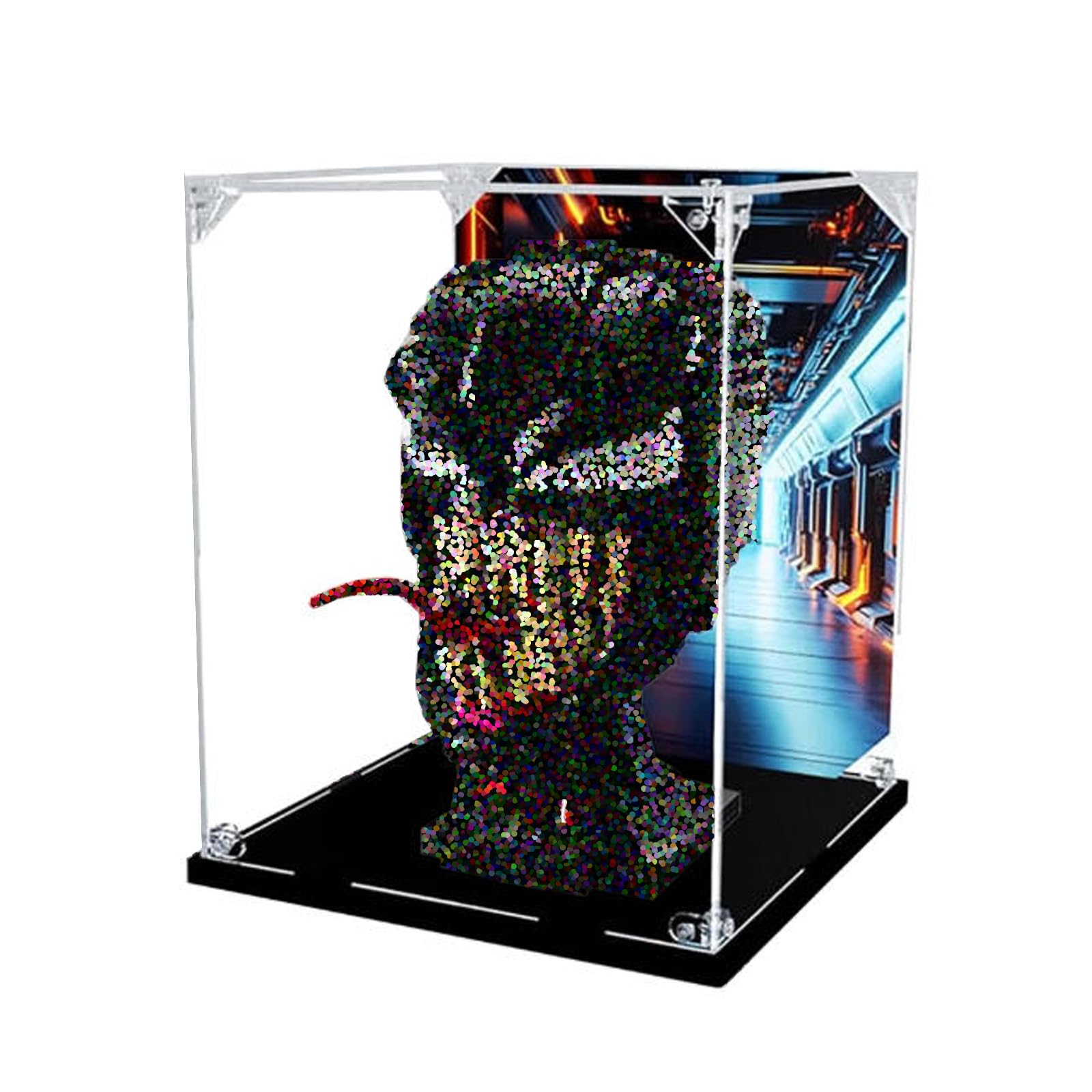 Clear Acrylic Display Case Only for Lego 76187 Helmet (Background)