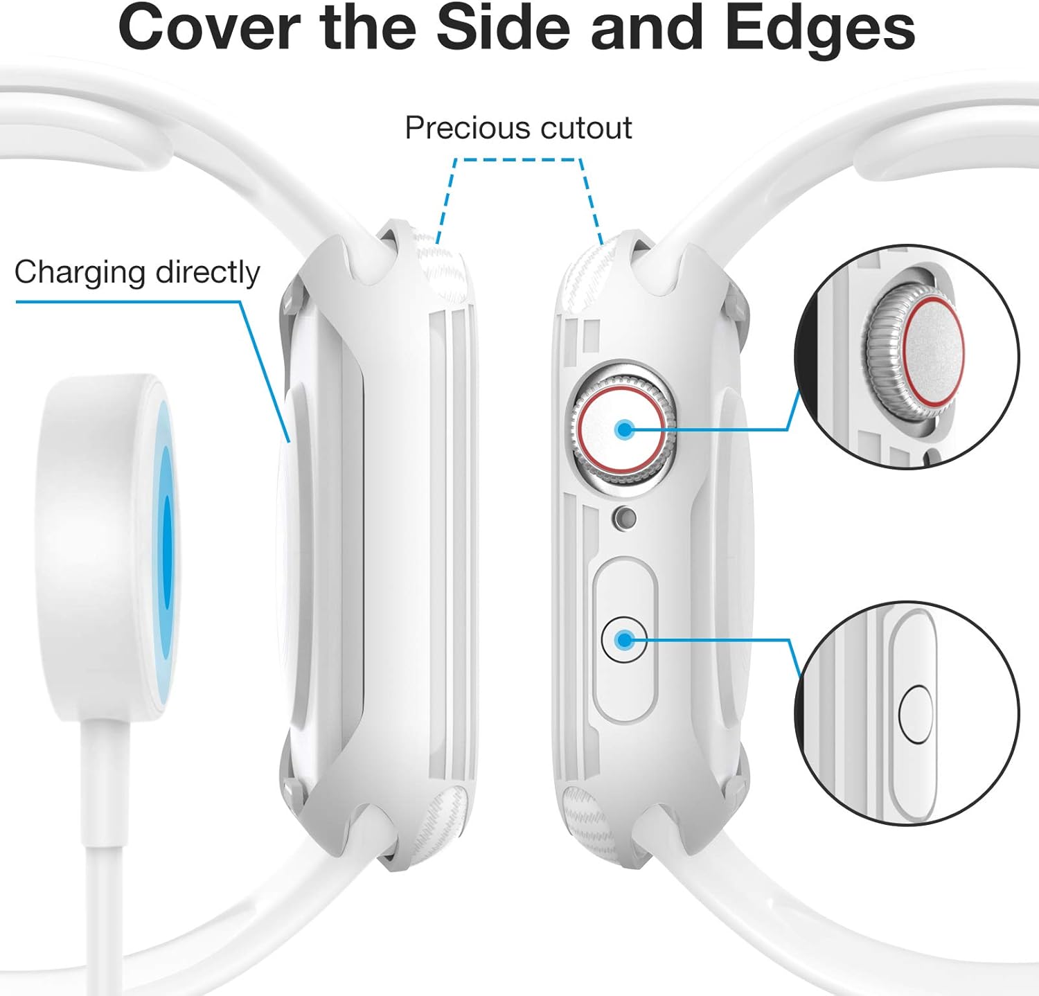 Super Cheap 🛒 Case Compatible with Apple Watch Series 6/SE/5/4,40mm Soft TPU Frame HD Glass Screen Protector Cover-6Pack(Red+Blue+Pink+DarkGreen+Black+White)