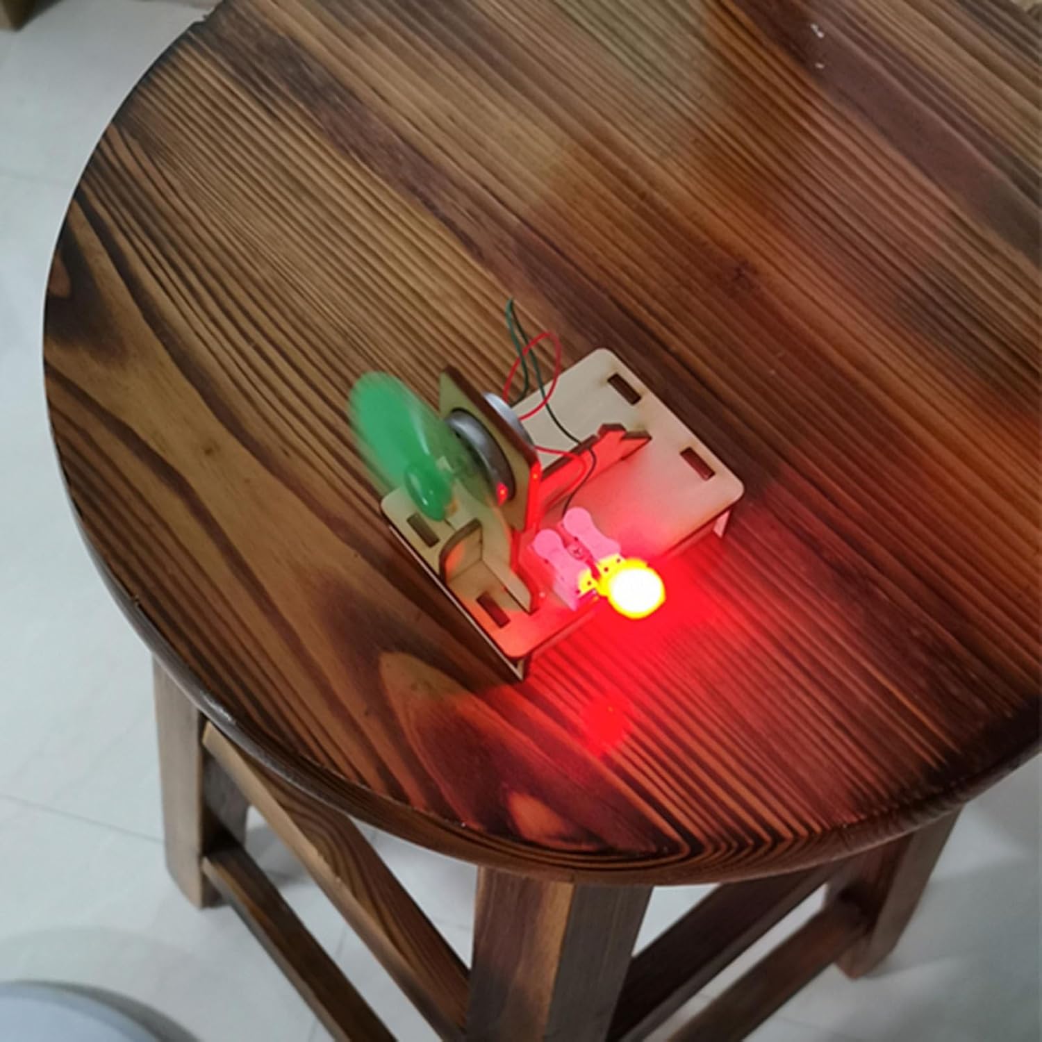 DIY Solar & Wind Power Generator Kit – Buildable Fan, Helicopter, Carousel – Includes Solar Panel, Motor, Light Bulb for Adults Creative Renewable Energy Project(A)