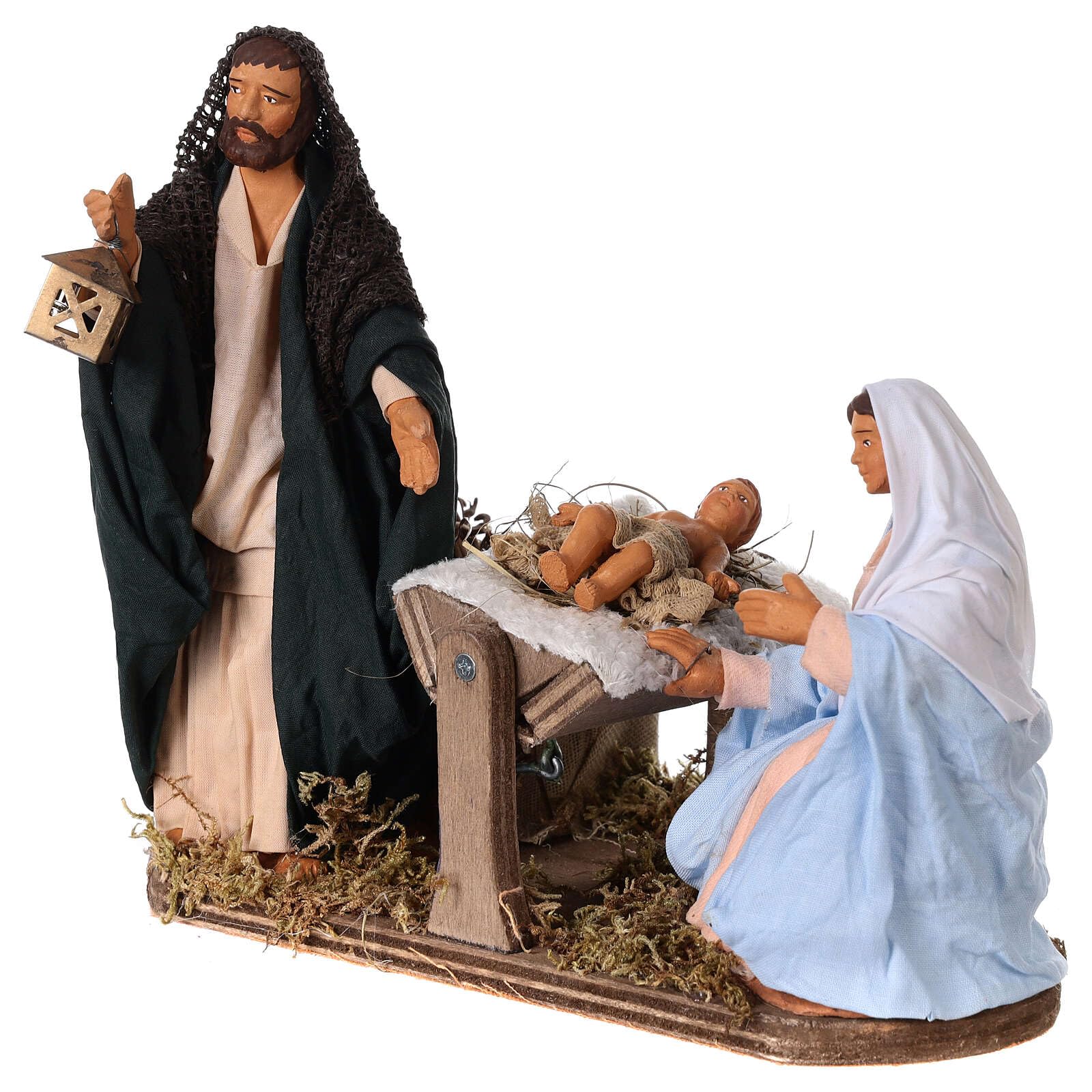 Holyart Crèche Napolitaine: Sainte Famille animée crèche napolitaine 14 cm