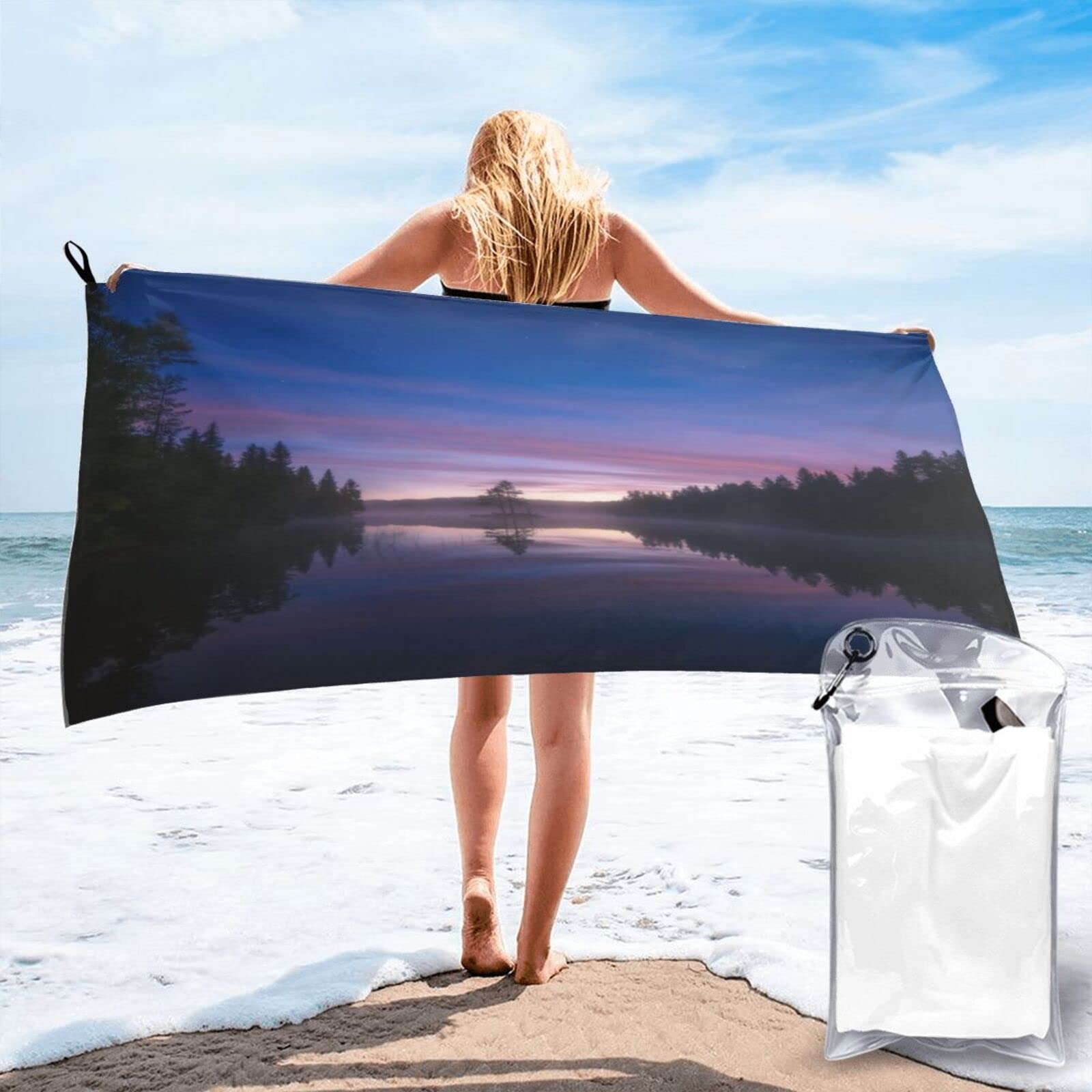 Serviette de plage en microfibre séchage rapide pour homme femme et camping