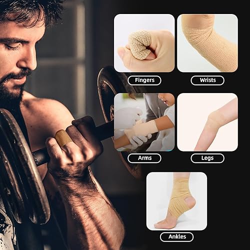 Miniatura 8 de OK TAPE Vendajes cohesivos autoadherentes  12 paquetes, 3 pulgadas x 5 yardas, vendaje autoadhesivo no tejido para pulgar, dedo, muñeca, tobillo,