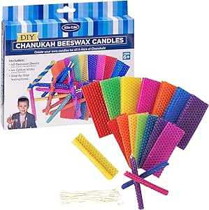 Rite Lite Design Your Own Candles Kit - Beeswax Hanukkah D-I-Y Candles Kit, Create Your Hanukkah Menorah Candles