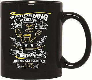 Gardening Thearapy Gift for Saving Money and Getting Tomatoes 11oz 15oz Black Coffee Mug