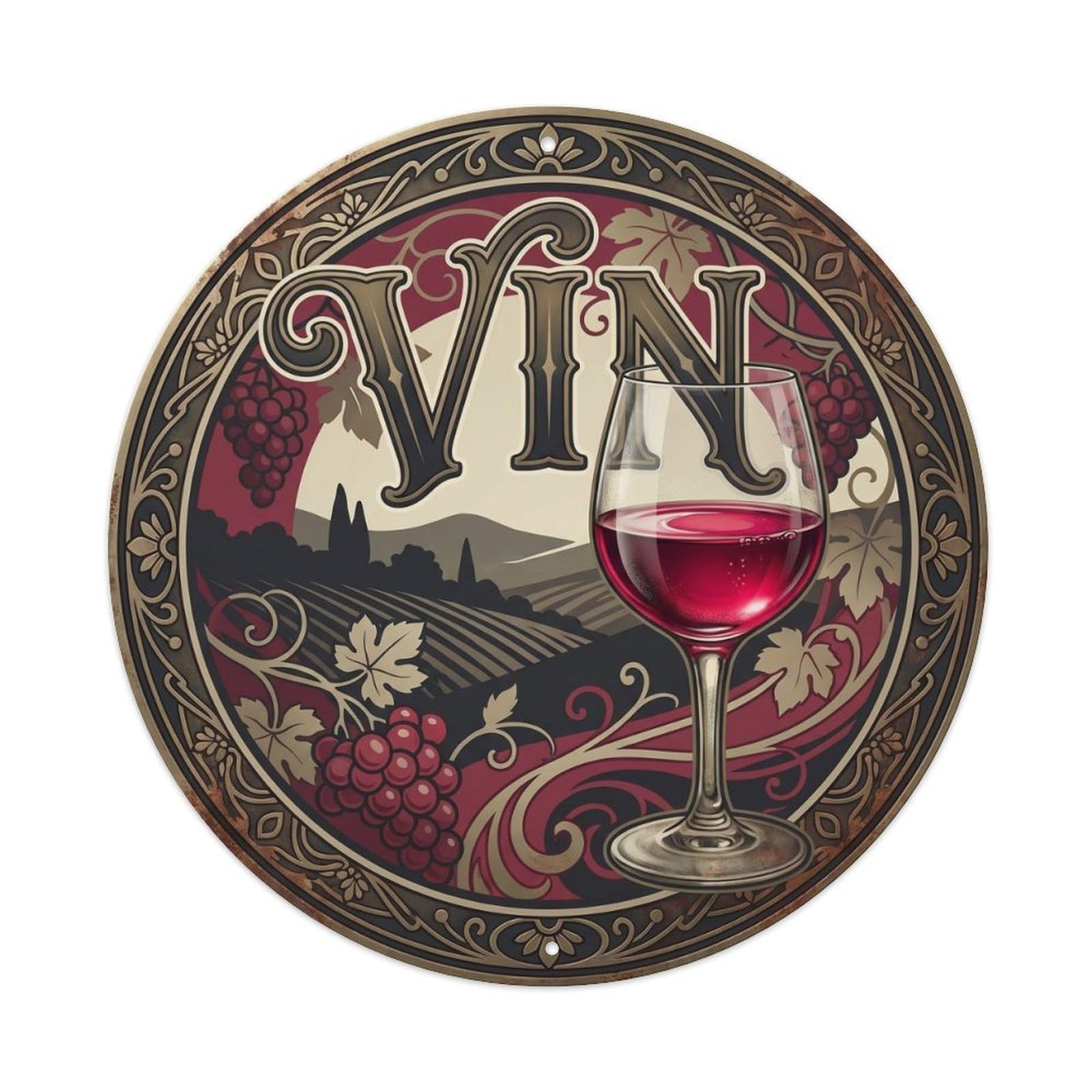 Este 8X8inch Style Wine Cellar Grape Harvest Vineyard Culture Classic Metal Tin Sign