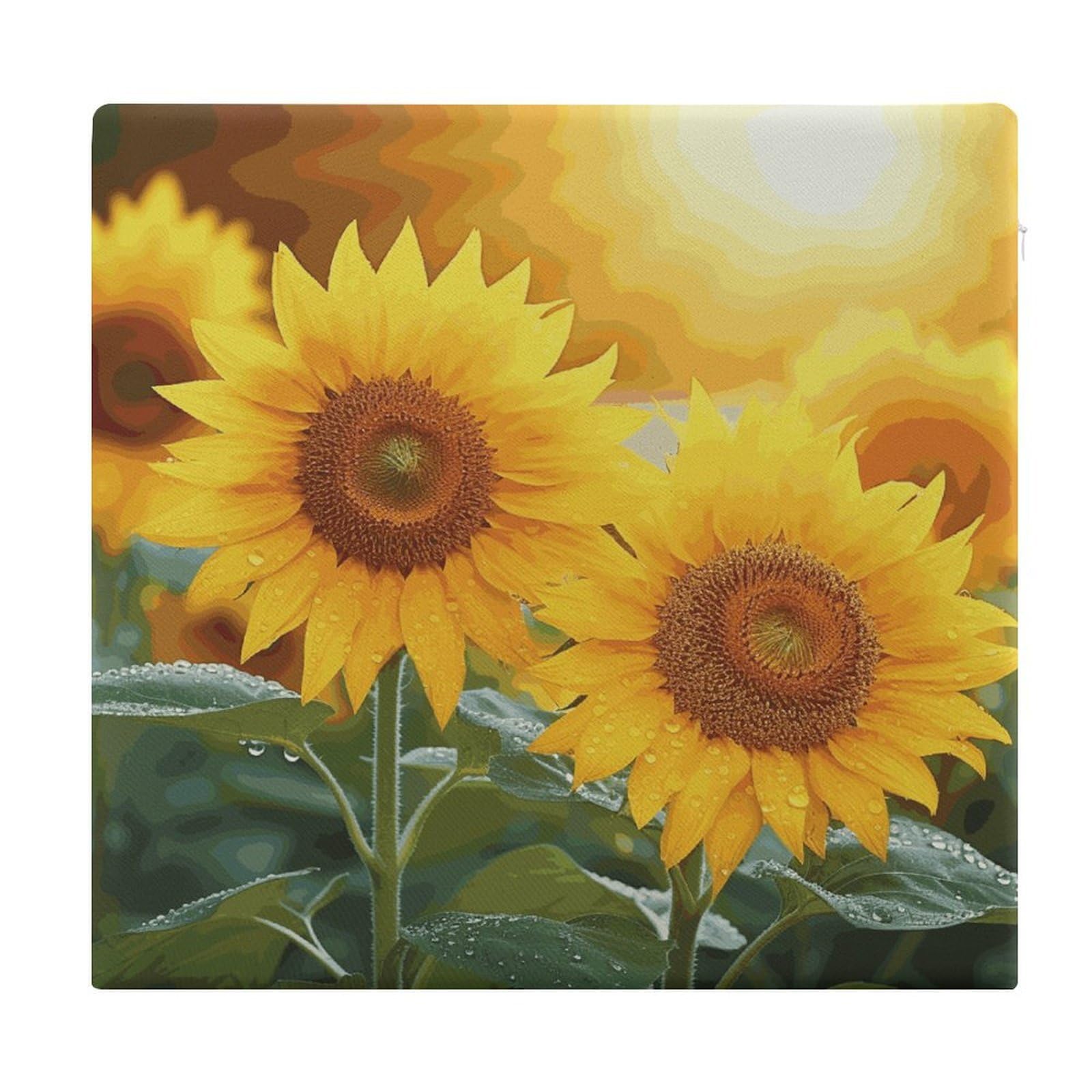 LDGSUPH - Sunflower Flower Seat Cushions for Office Chair Square Cushions Soft Floor Cushions Cozy Memory Foam Cushion Cushions for Home Travel Chair