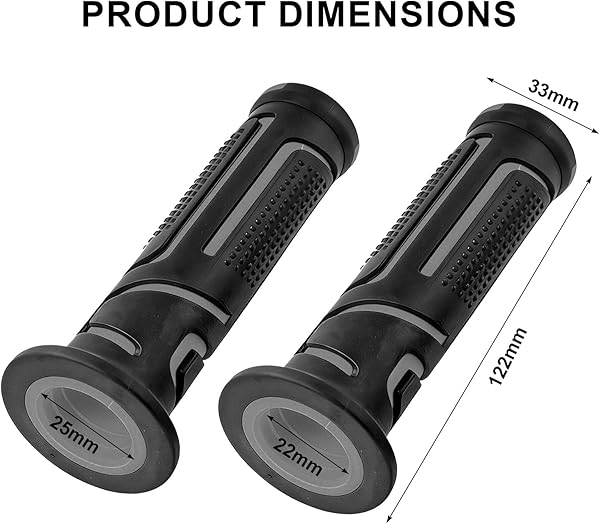 Puños universales para deportes de motor de 7/8 pulgadas, mangos de motocicleta Pro Dirt Pit Bike compatibles con Yamaha Honda Kawasaki ATV Pocket Bikes BMW Suzuki Mini Quads (Gris) - 2