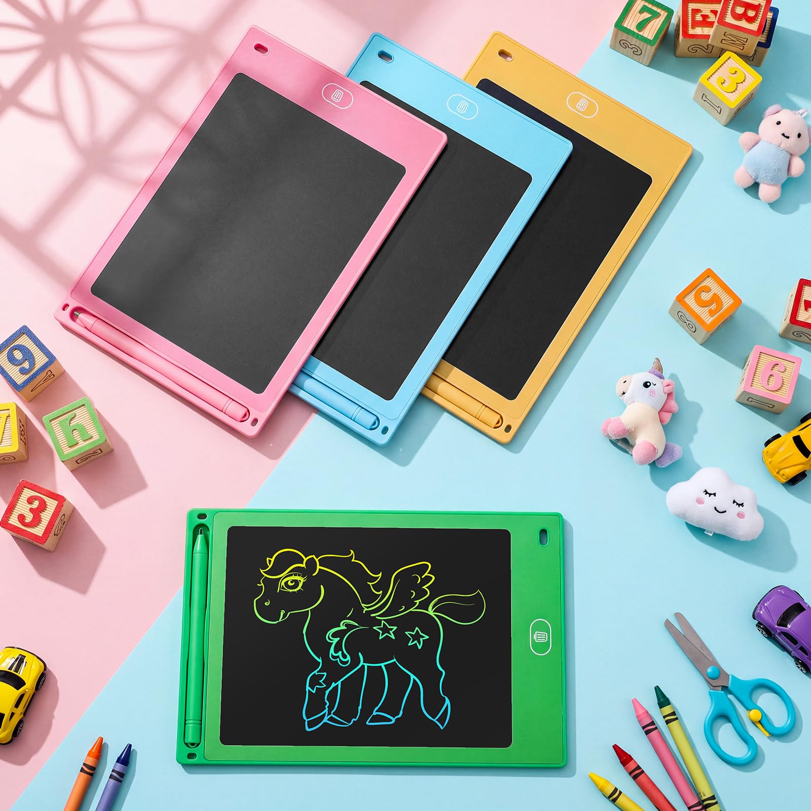 Zhehao Lot de 24 tablettes d'écriture LCD pour enfants, couleur bonbon