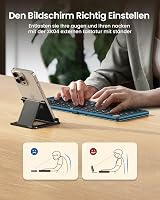 ProtoArc XK04 Összecsukható Bluetooth Billentyűzet QWERTZ Kék, Tablet és Laptop Hordtáskával 7