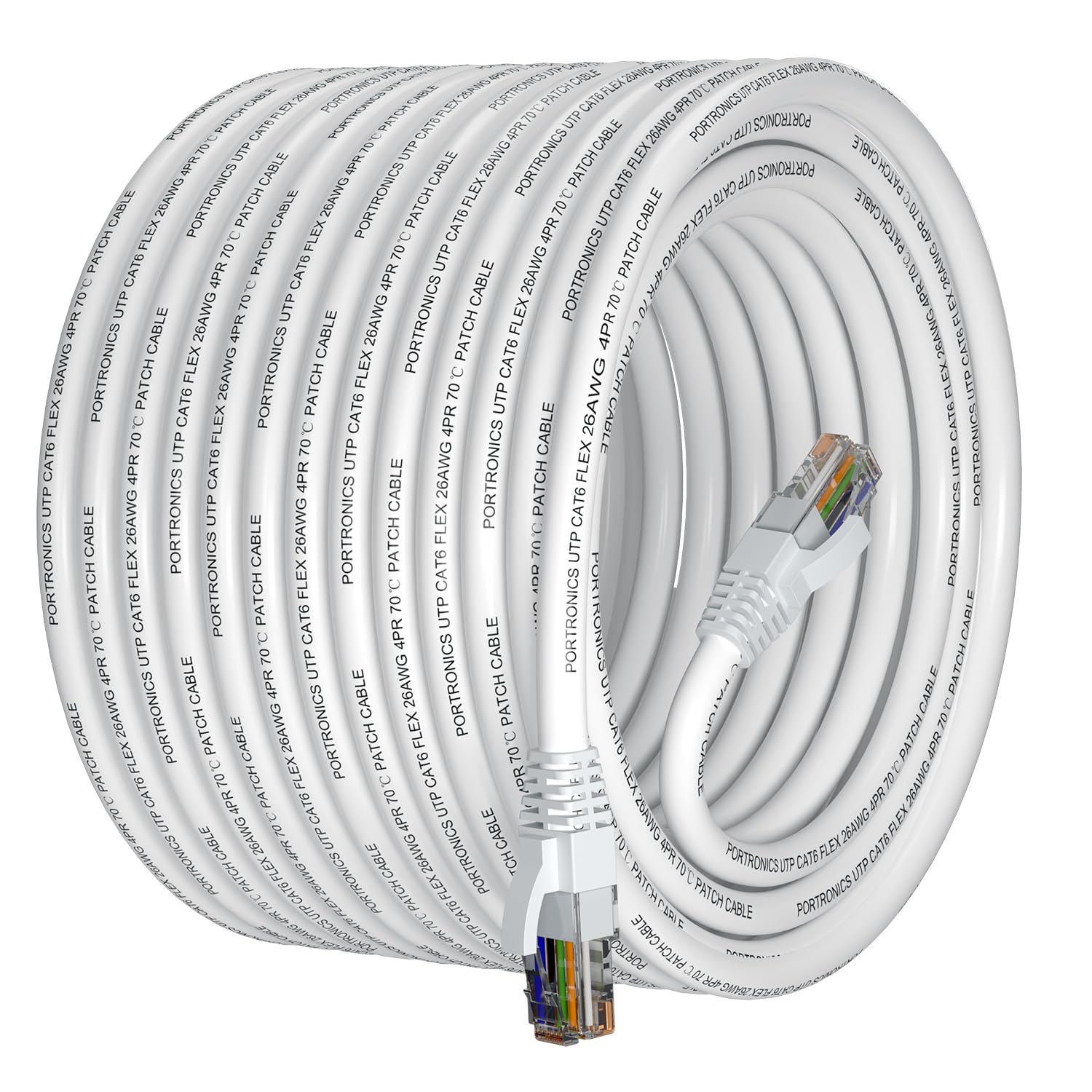 Portronics NetX20 CAT-6 Ethernet Cable 20M, RJ45 to RJ45 LAN Cable