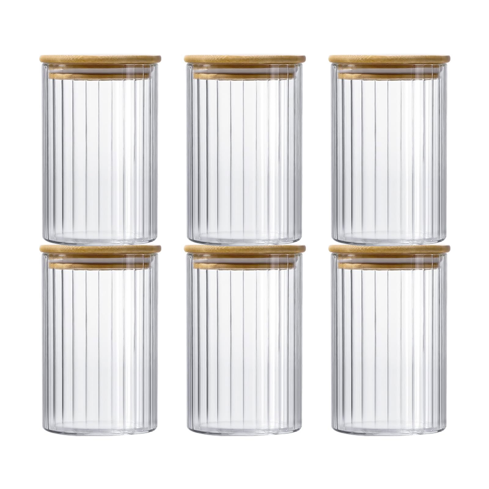 Juego de 6 Tarros Cristal con Tapa - Botes Cocina Almacenaje - Frascos de Vidrio con Tapa（900ml）