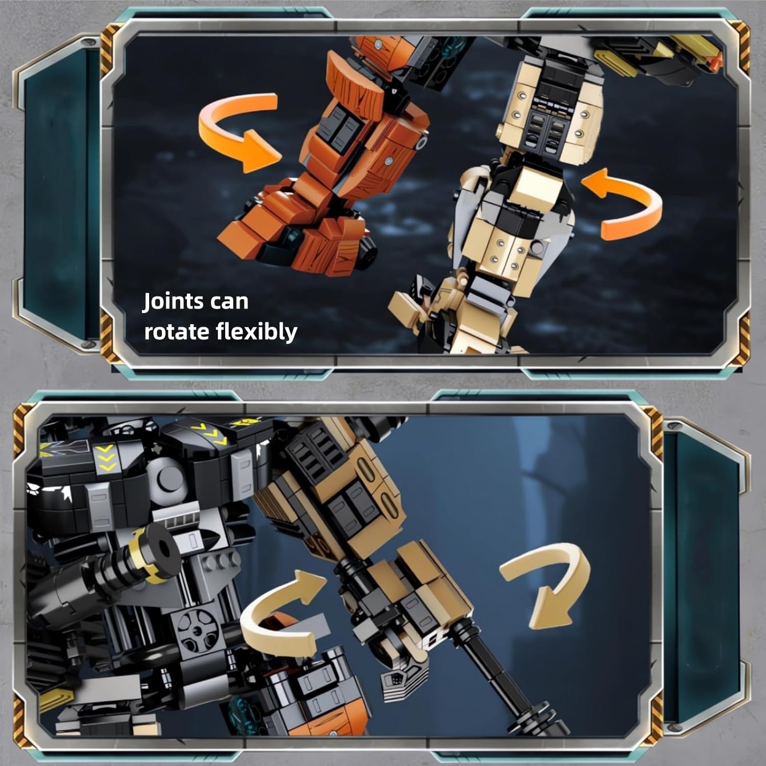 5 in 1 DIY Assembling Warrior Mech Model Building Blocks Set,1881 Pieces Bricks Collectible Gun Military Weapon Toy Set Gift for Adults Teens 14+ or Firearm/Mech Fans