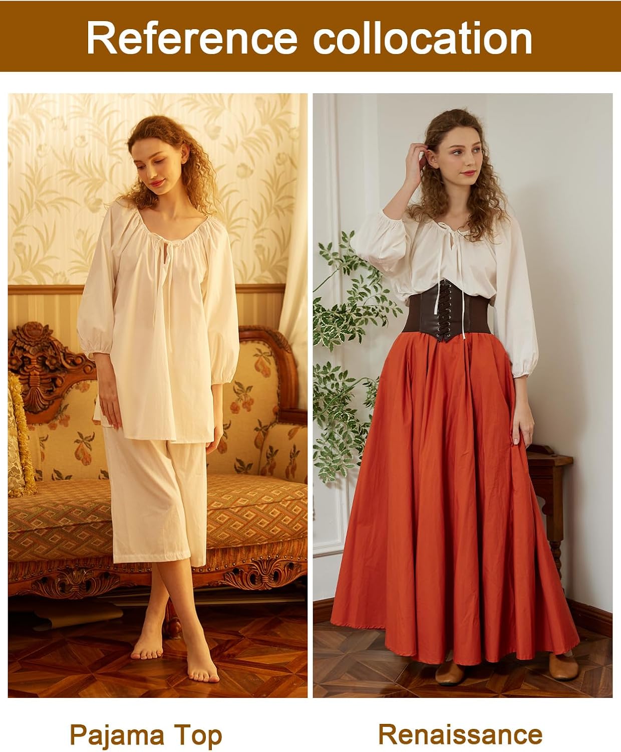 BEAUTELICATE Peasant Blouse Cotton Renaissance Faire Top Victorian Off Shoulder - Image 6