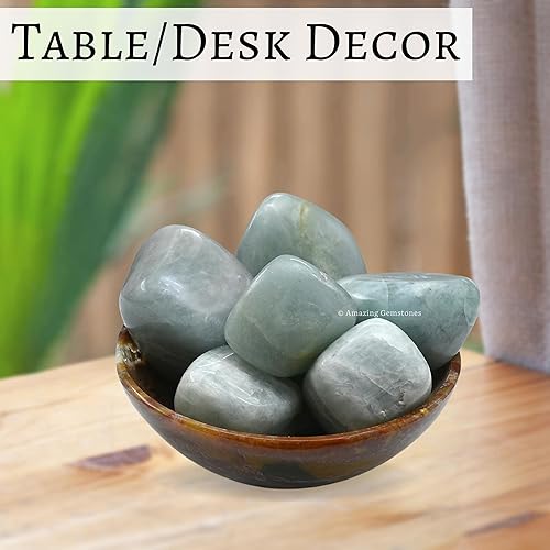 Miniatura 5 de Cristales de aguamarina y piedras curativas  Piedra aguamarina de más de 1000 quilates, piedras curativas naturales para el equilibrio energético,