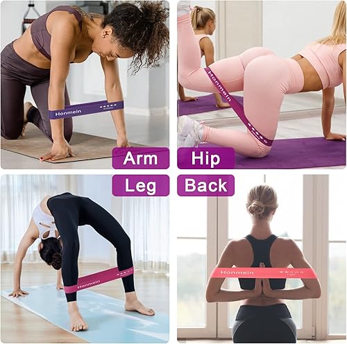 Miniatura 5 de Bandas de resistencia para entrenamiento, bandas de ejercicio con 5 niveles de resistencia para fitness en casa, entrenamiento de fuerza, banda de