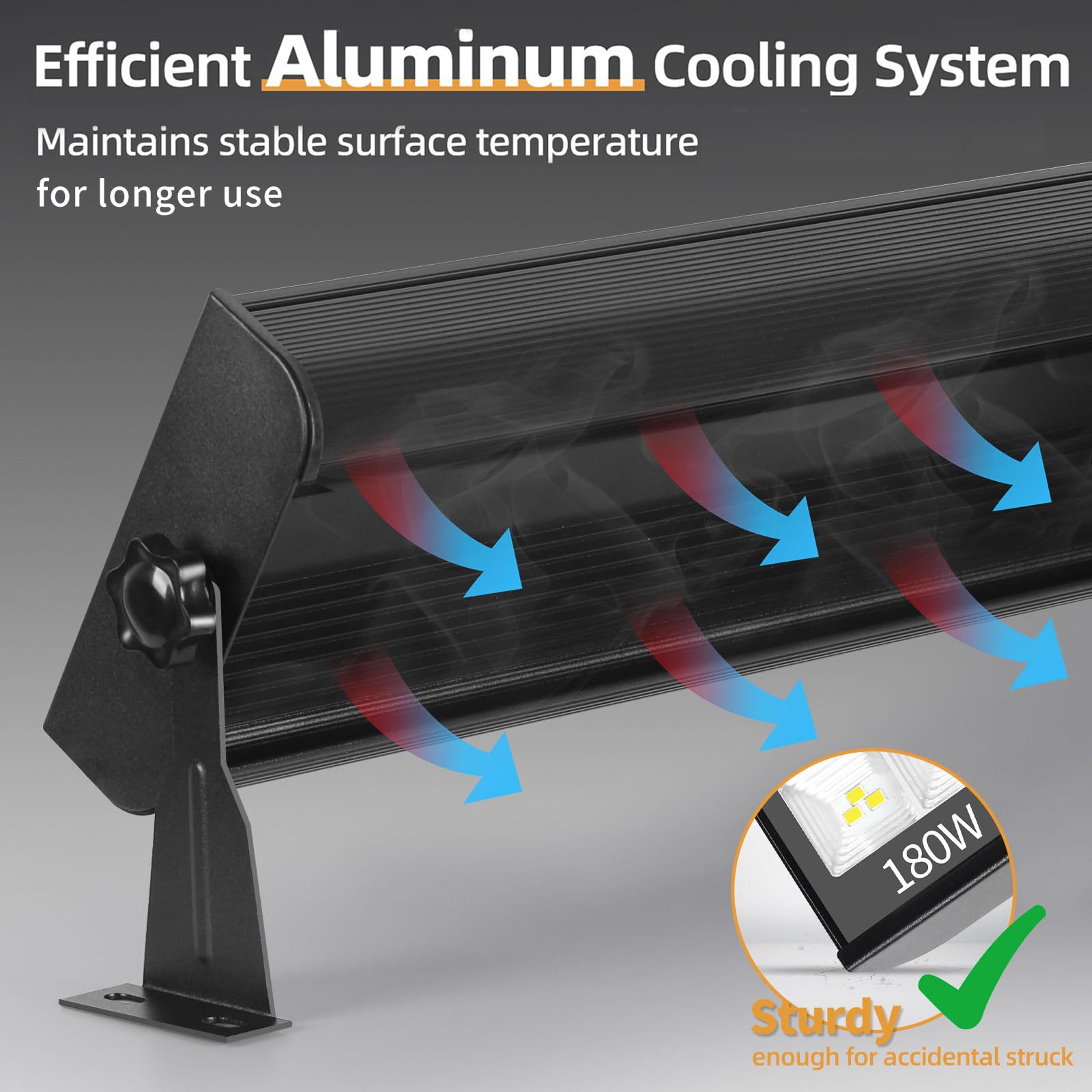 180W LED Shop Lights with 10FT Cord Swtich Aluminum 20000LM Ultra-Bright Garage Light 5000K Daylight IP66 Waterproof Bay — view 3