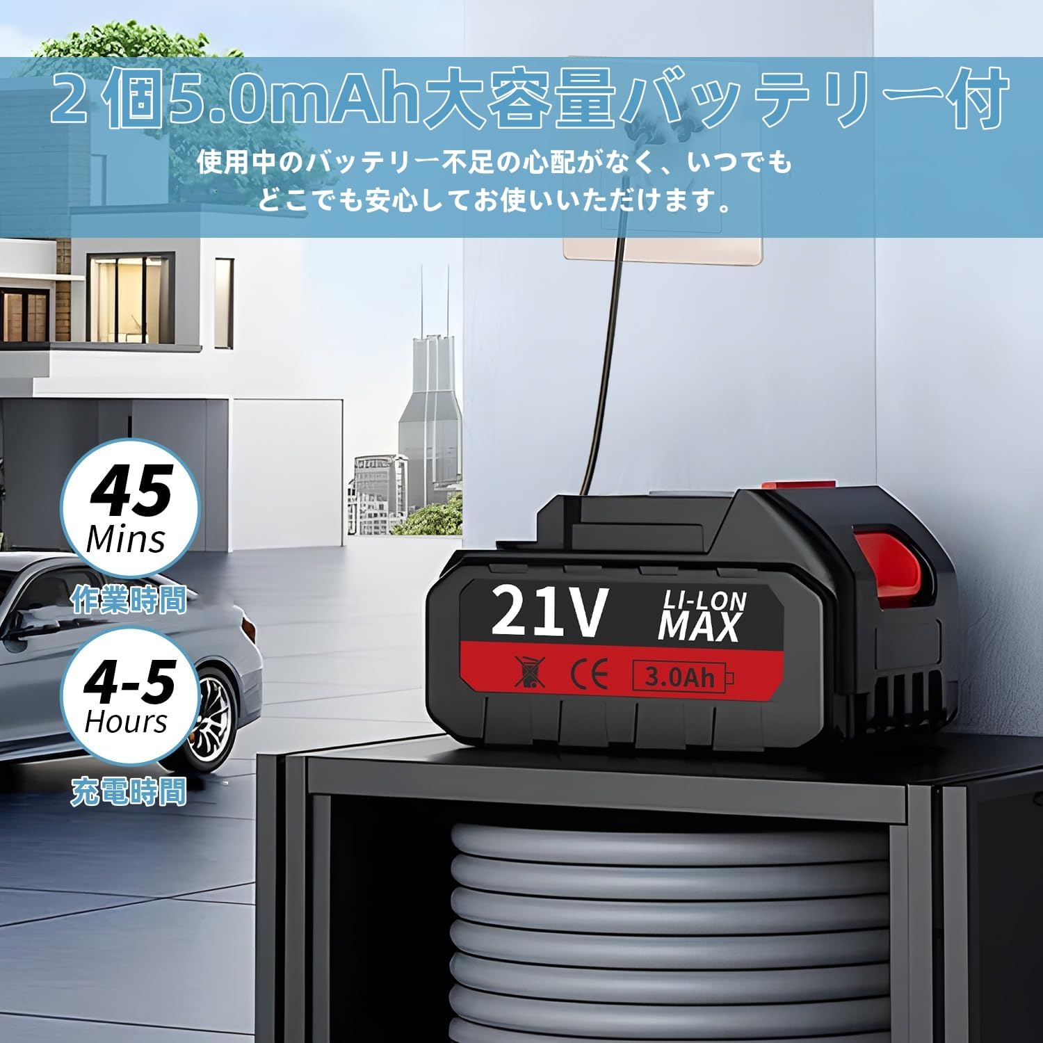 Amazon | 高圧洗浄機 コードレス 強力 最大吐出圧力 6MPa 8L/min