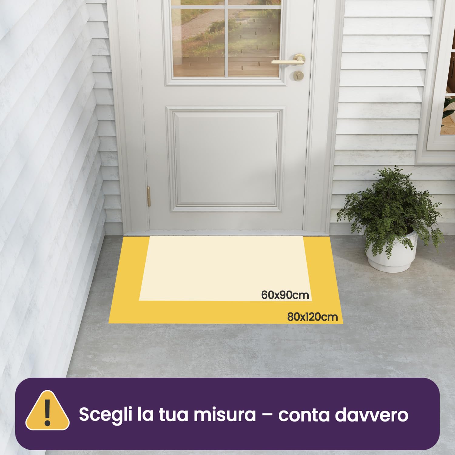 DEXI Zerbino Ingresso Esterno 80 x 120 cm, Antiscivolo | Con Fori di Drenaggio, Impermeabile, Facile da Pulire, per Ingresso, Balcone e Terrazza