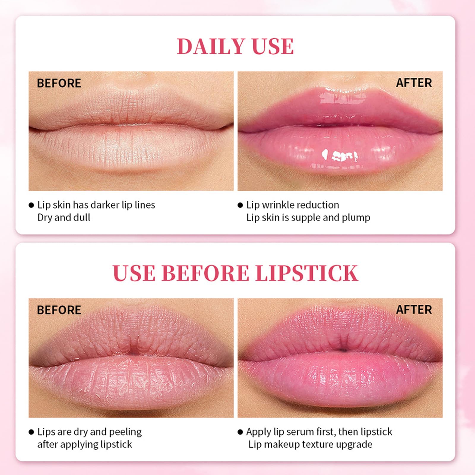 Lip Plumper Pink Lip Plumper Serum, Colour Changing Lip Gloss Moisturizing Pink Lip Gloss - Image 4