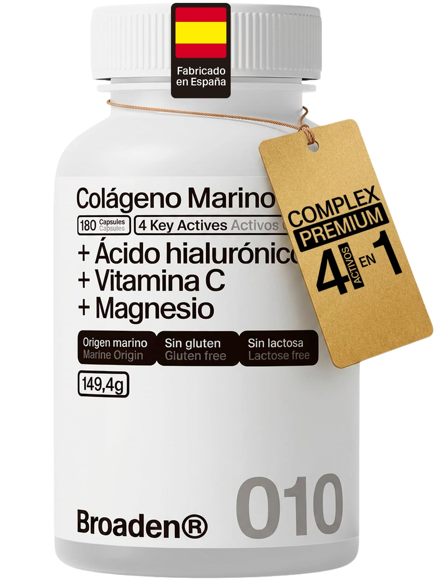 180 Cápsulas Colágeno Marino Hidrolizado COMPLEX con Ácido Hialurónico + Vitamina C + Magnesio (180 Cápsulas)