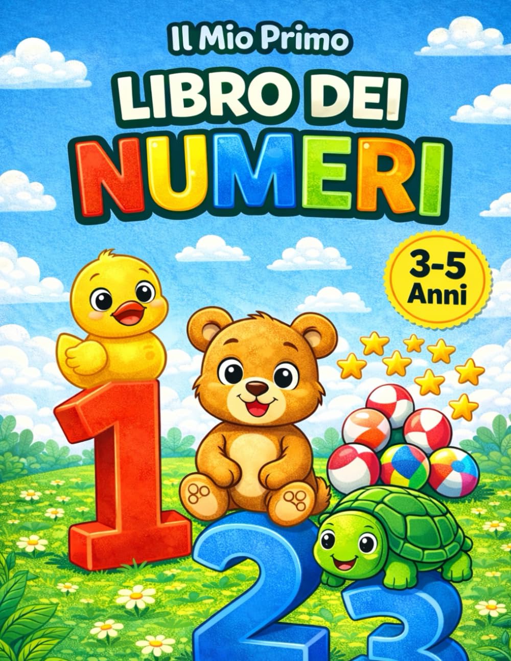 Il Mio Primo Libro dei Numeri per Bambini 3-5 Anni: Imparare a Contare da 1 a 10 | Libro Prescolare con Tracciamento, Conteggio e Disegni da Colorare