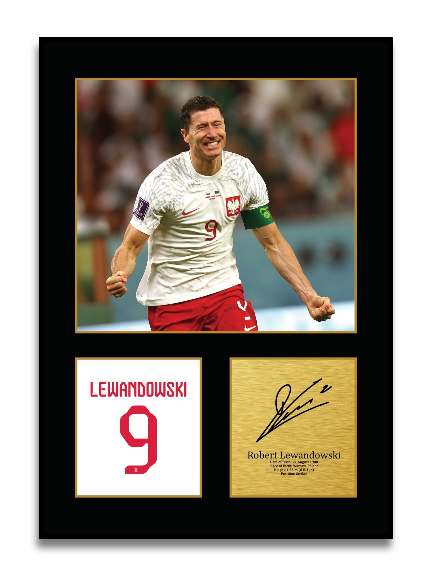 HWC Trading Robert Lewandowski Poland Gifts Printed Signed Autograph Picture for Football Fans and Supporters (ID-004479) - A4 Print Only